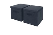 Archivering & Opslag - Leitz Stoffen opbergdoos met deksel groot, Fluweel grijs, set van 2 - 61450089
